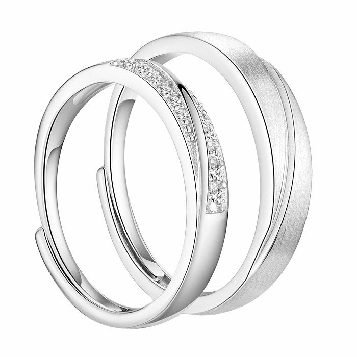 Sada stříbrných prstenů FOREVER RINGS - 54 mm (US 7) a 62 mm (US 11)