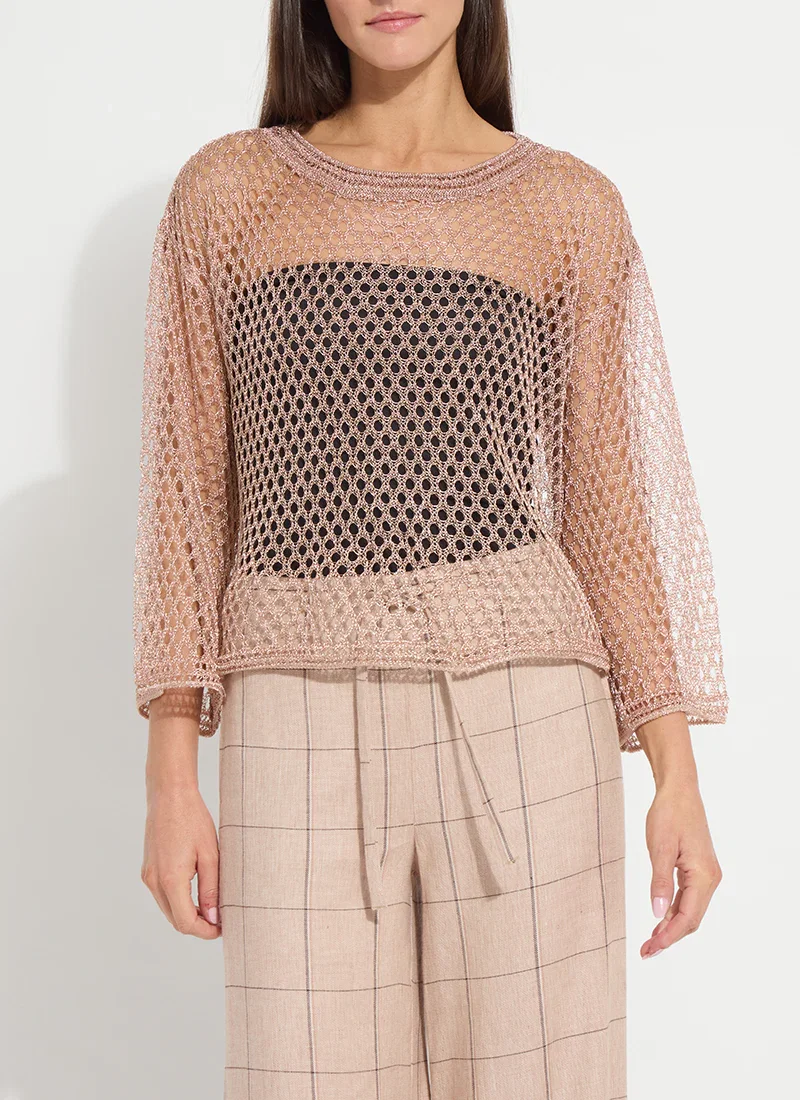 Image of Lettie Slouchy Metallic Net Mesh Knit
