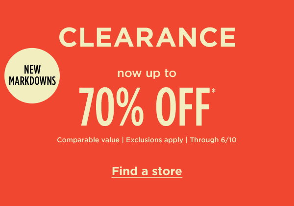 70% off clearance