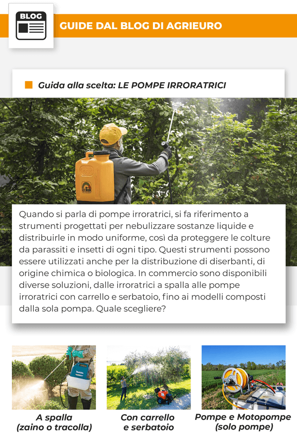 Guida alla scelta: LE POMPE IRRORATRICI