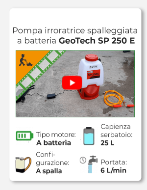 GeoTech SP 250 E - Pompa irroratrice spalleggiata a batteria - 25L