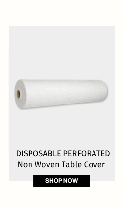 Disposable Perforated Non Woven Table Cover 31"x375', 1 Roll
