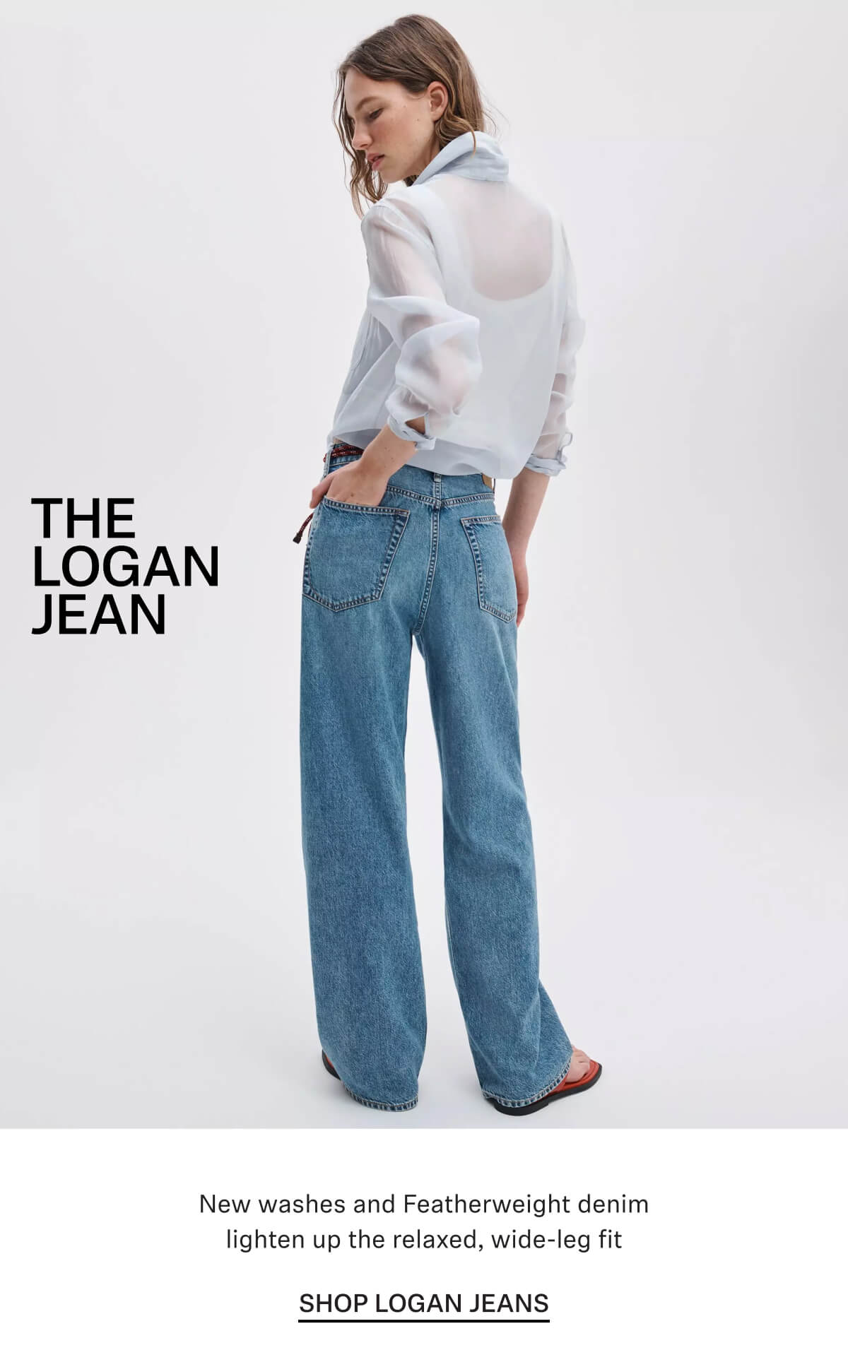 New washes and Featherweight denim lighten up the relaxed, wide-leg fit 