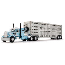 Peterbilt Model 351 36” Vintage Sleeper & Wilson Livestock Trailer 1:64 Scale Diecast Model Truck by Diecast Promotions