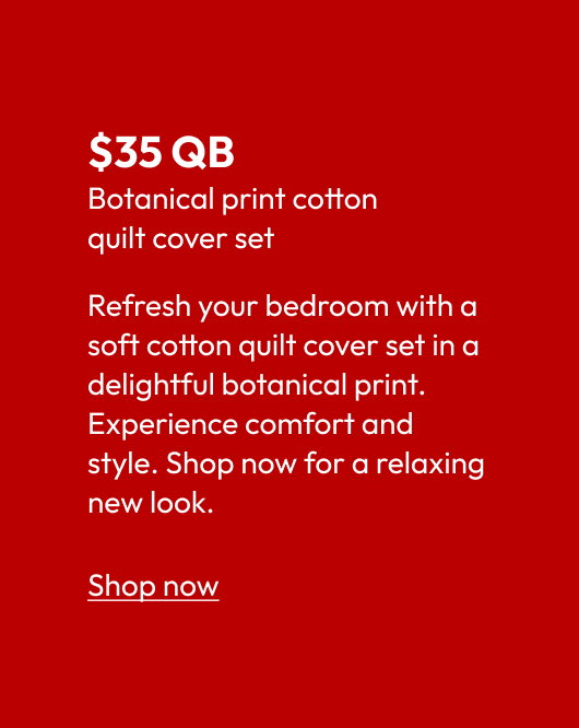 Botanical print cotton quilt cover set