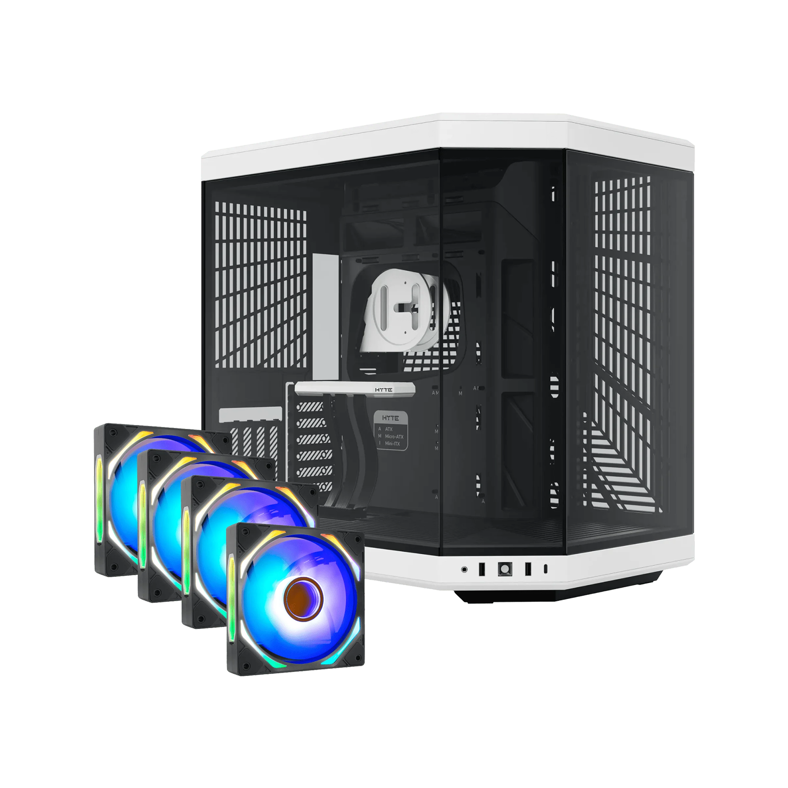 HYTE Y70 Gaming Case - Panda [+Free 4x iBUYPOWER Gen 9 Deluxe 120mm Case Fans]