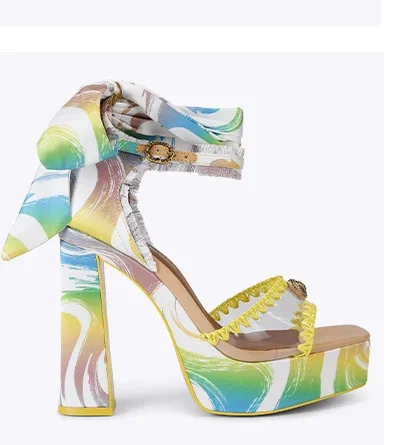 Kurt's Cabana Vinyl Tie Platform Heel