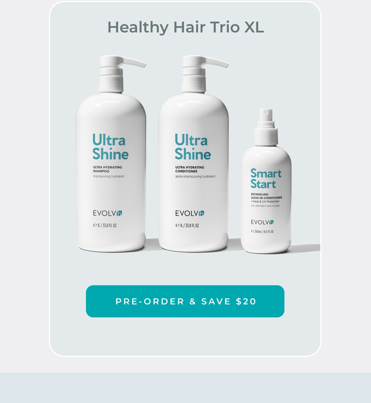 Pre-order and save $20 on Healthy Hair Trio XL.