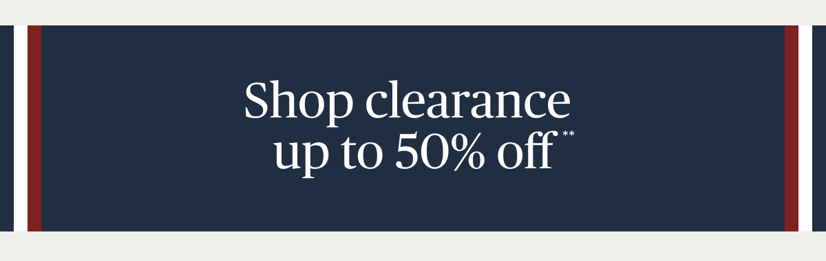 Clearance up to 50% off