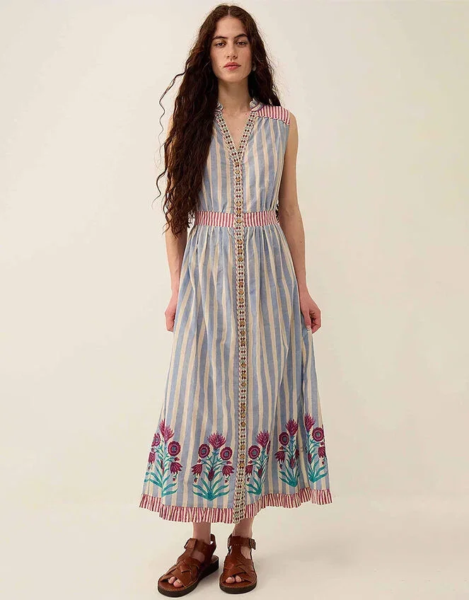 Rylea placement print cotton midi dress