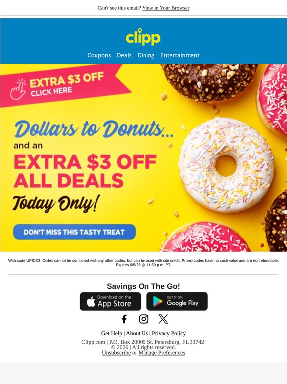 One Day Only: Extra $3 Off! 🙌