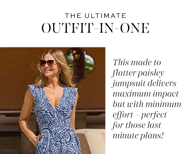 Navy Blue & White Paisley Print Culotte Jumpsuit