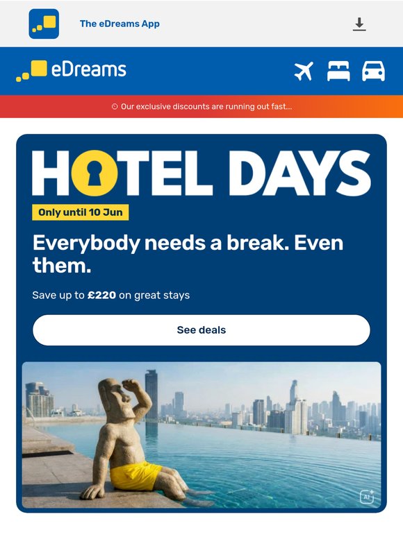 🔥 Our Hotel Days deals are selling out fast