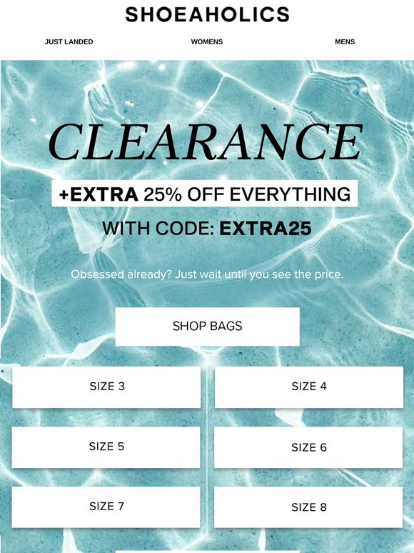 Enjoy An Extra 25% Off Clearance Styles