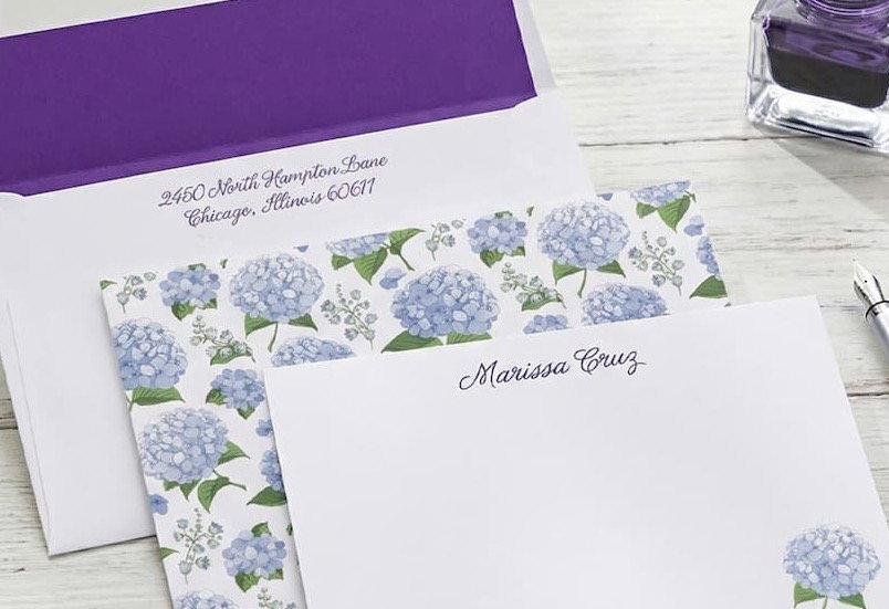 Blue Hydrangea Correspondence Cards