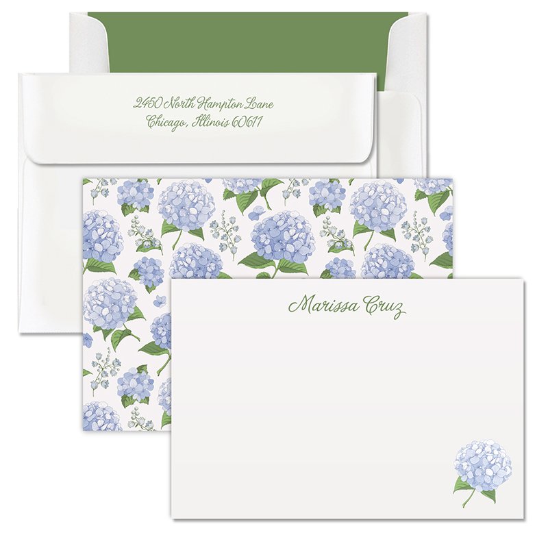 Image of Blue Hydrangea Correspondence Cards