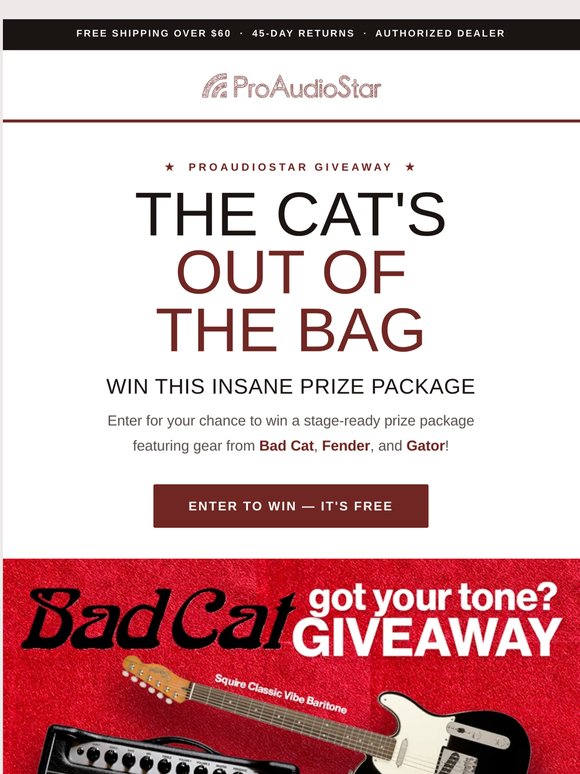 🎸 The Cat's Out of the Bag! WIN This Insane Prize Package!