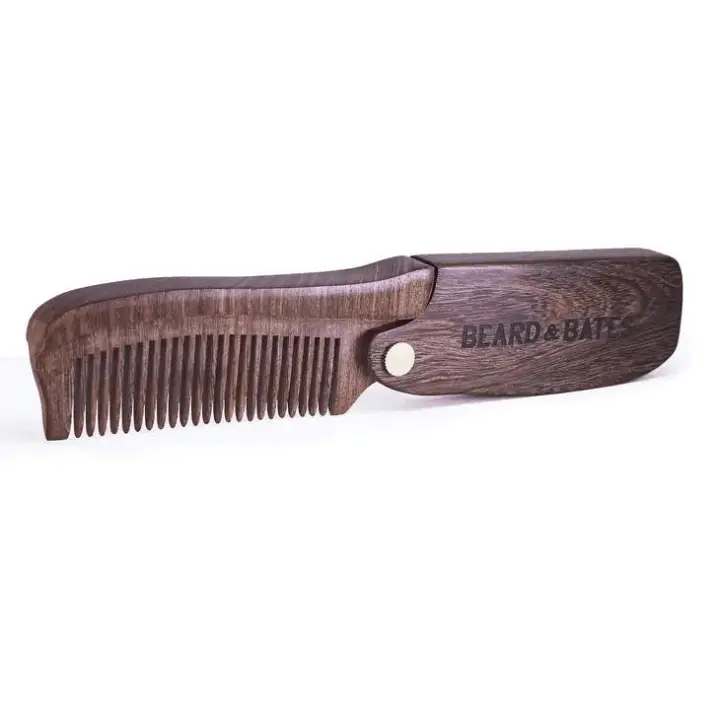 Image of Sandalwood Switchblade Comb - The Original Wooden Beard Comb