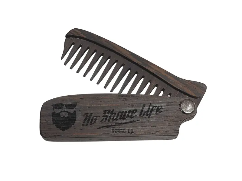 Image of OG Logo Solid Wood Folding Beard Comb