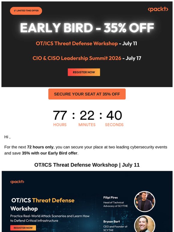 72 Hours Only: Get 35% OFF on Our Flagship Cybersecurity Events