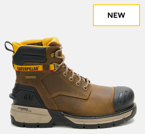 CAT Footwear - Men's Excavator ft Power Spring™ Technology 6-inch Waterproof Composite Toe Work Boot - Pyramid colorway.