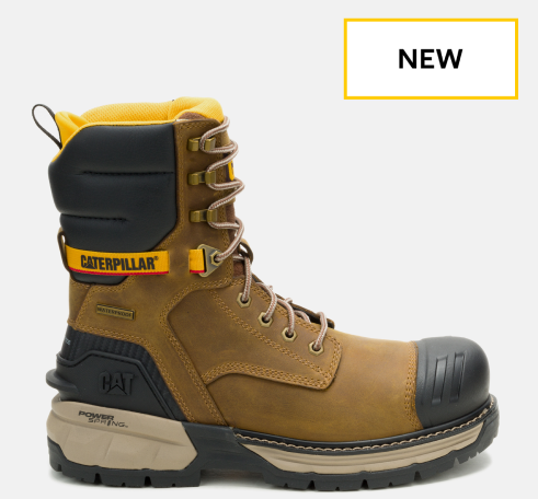 CAT Footwear - Men's Excavator ft Power Spring™ Technology 8-inch Waterproof Composite Toe Work Boot - Pyramid colorway.