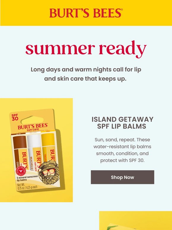 Summer lip & skin essentials.