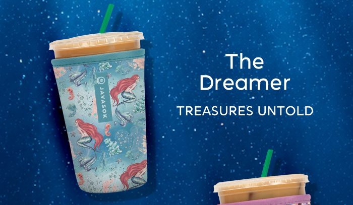 Mermaid and dolphin patterned tumbler.