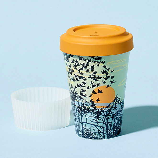 Link to Starling murmuration reusable travel mug