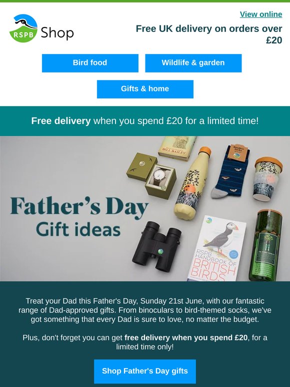Free delivery when you spend £20 offer ending soon!