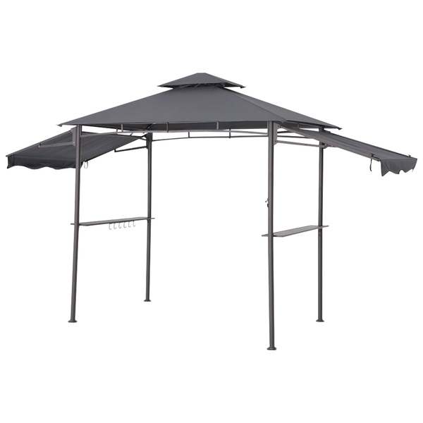 Grillpavillon mit zwei zusätzlichen Markisen, ca. 240 x 150 x 250 cm