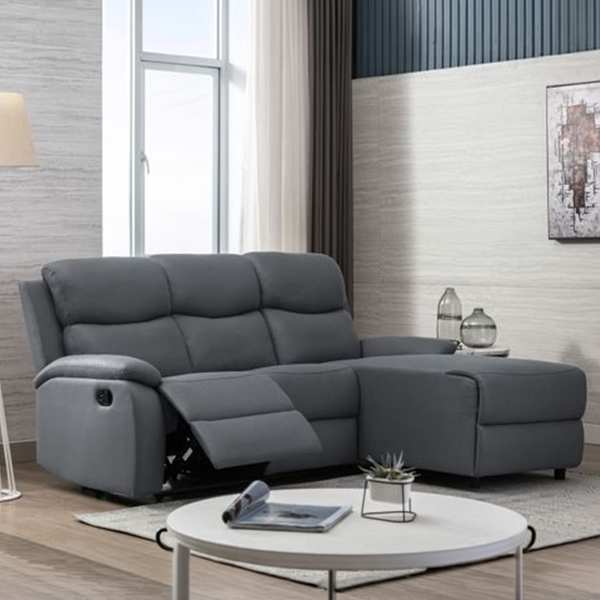Ecksofa mit Relaxfunktion - Dunkelgrau
