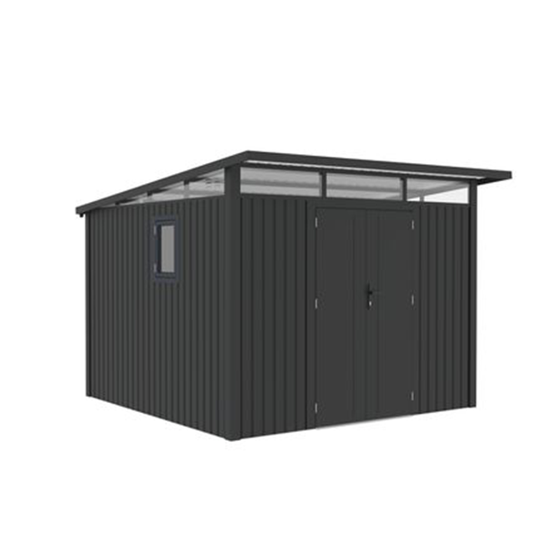Metallgerätehaus "LENA", ca. 289 x 318 x 221 cm - Glänzendes Grau