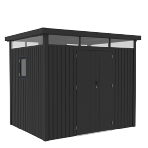 Metallgerätehaus "ELSA", ca. 294 x 230 x 222 cm - Glänzendes Grau