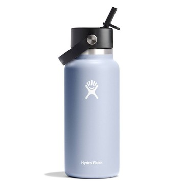 Hydro Flask 32oz Wide Mouth Flex Straw Bottle - Surf: Vacuum-Insulated, BPA