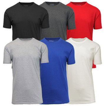 Men's 6-Pack Short Sleeve Crew Neck Classic Tee (S-3XL)