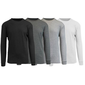 4-pack: Waffle Knit Thermal Shirts