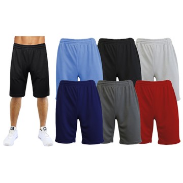 6 Pack: Men's Moisture Wicking Active Performance Shorts