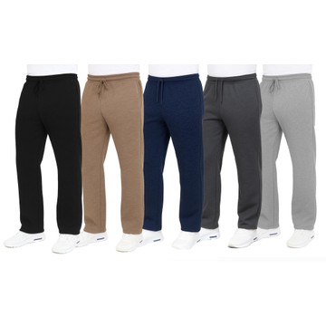 3-Pack Men's Classic Heavyweight Fleece Sweatpants with Open Bottom (S-3XL)