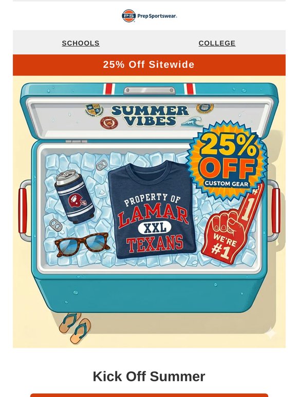Kick Off Summer: 25% OFF Custom Gear!