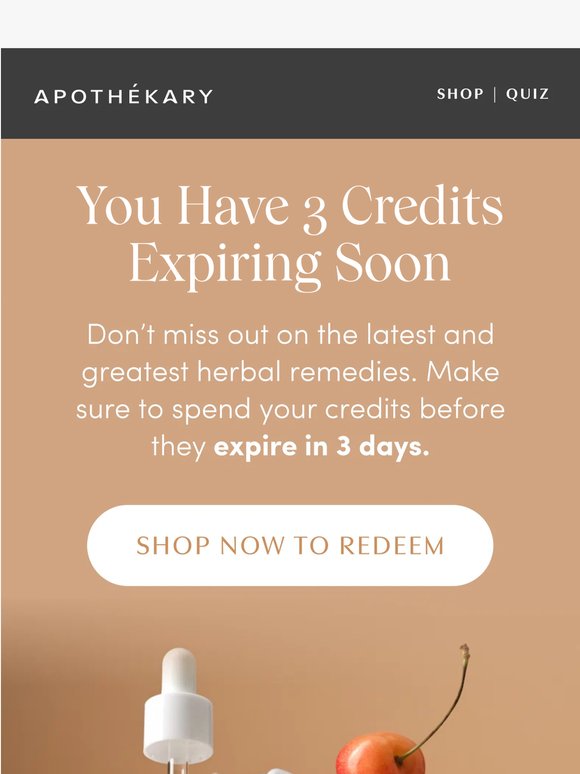 ⌛️ Last chance to redeem your expiring credits