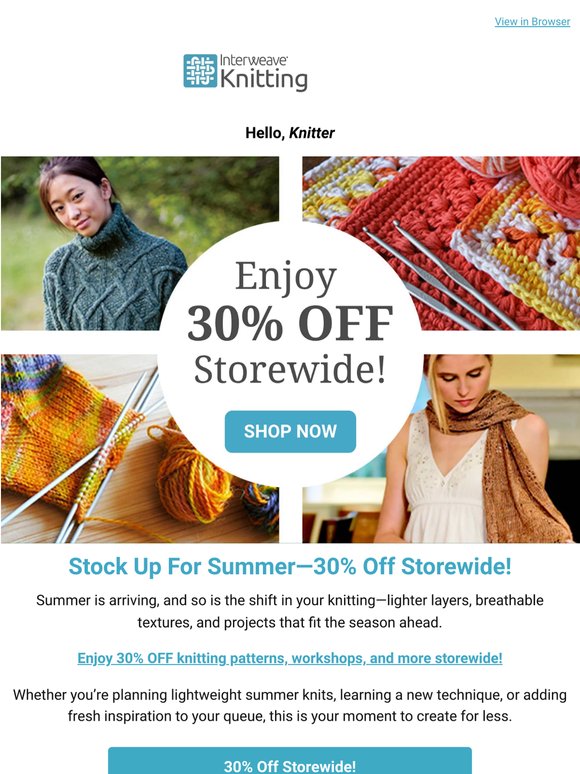 Hello Summer Knitting ☀️ 30% OFF Storewide!