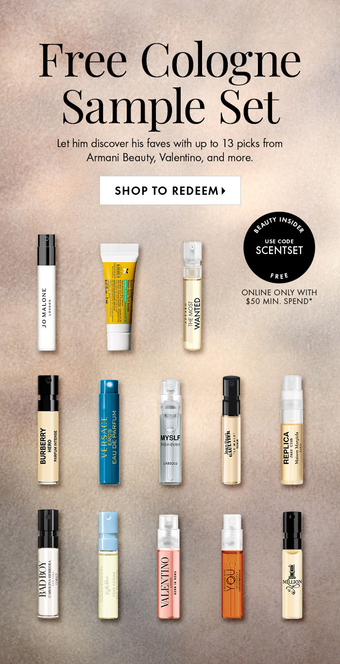 Free Cologne Sample Set