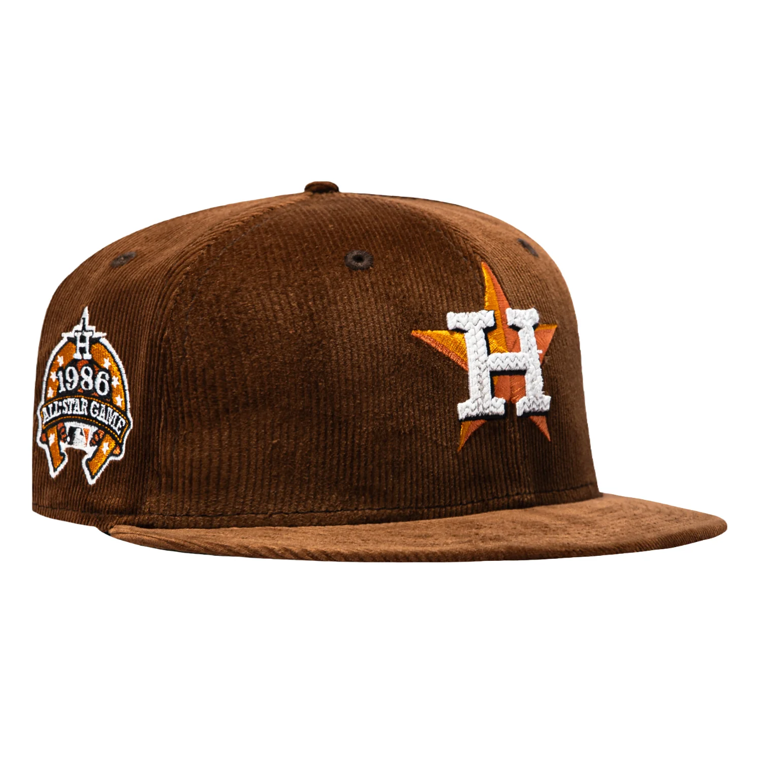 Image of New Era 59Fifty Sugar & Spice Houston Astros 1986 All Star Game Patch Corduroy Hat - Brown