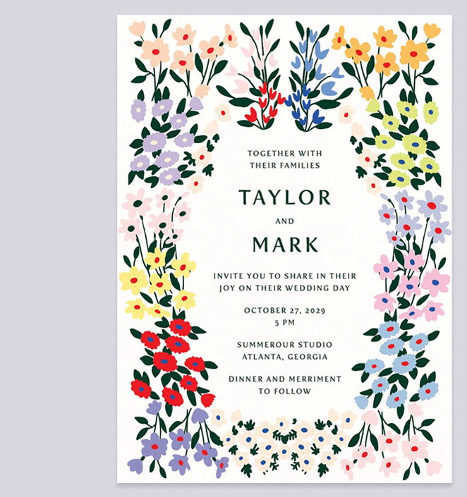 Cottage Garden Wedding Invitation