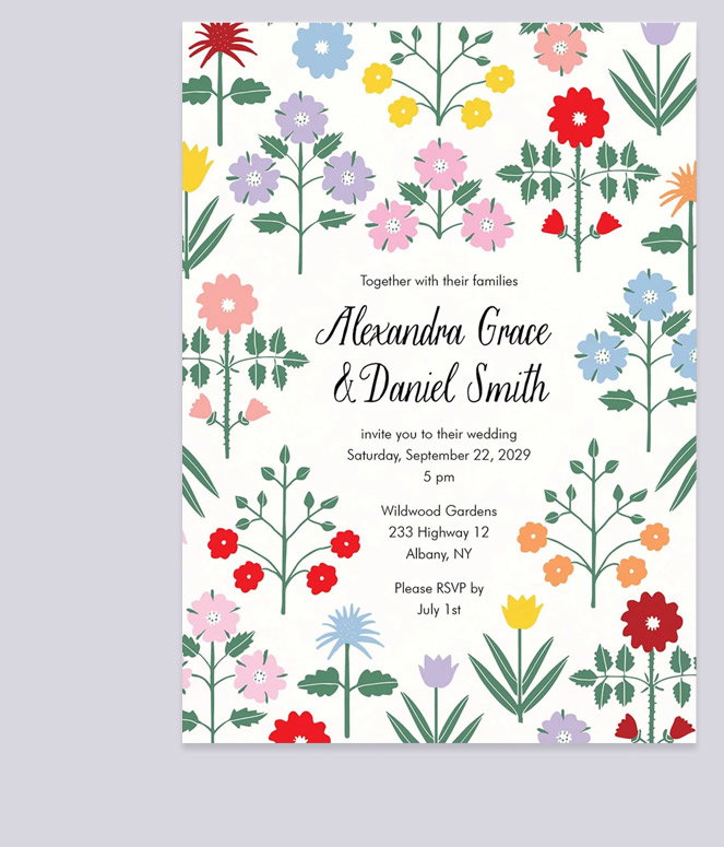 Betty's Garden Wedding Invitation