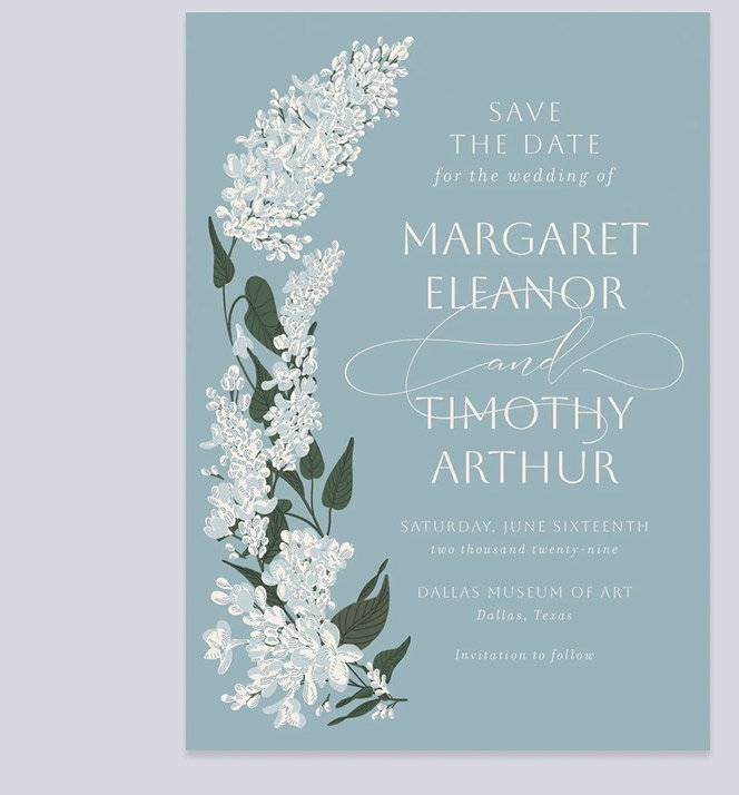 Lilac Bouquet Save the Date