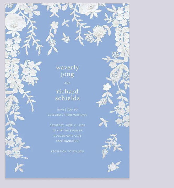 Fleurs d'Alençon Wedding Invitation