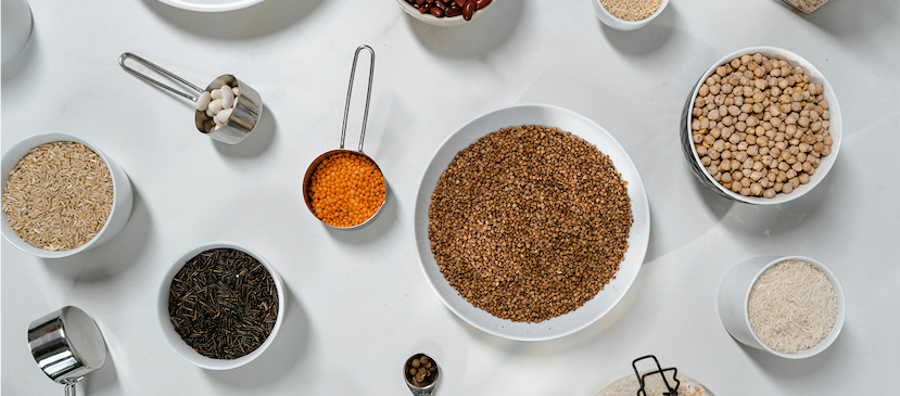 A display of different foods that are rich in prebiotics