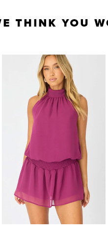 Red High Neck Dress Mini Chiffon